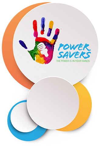 Power Savers logo: The power is in your hands.